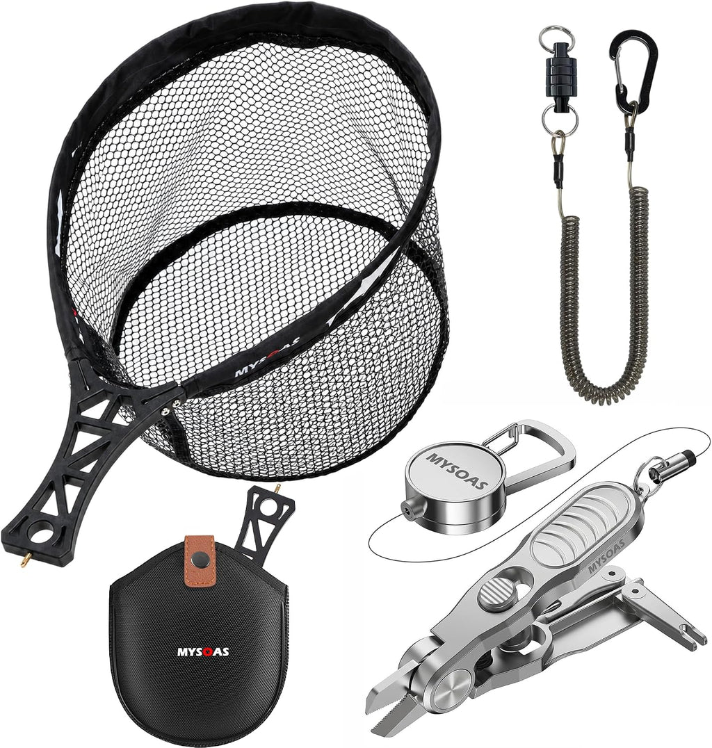 Fly Fishing Net and 3-in-1 Line Cutter Bundle