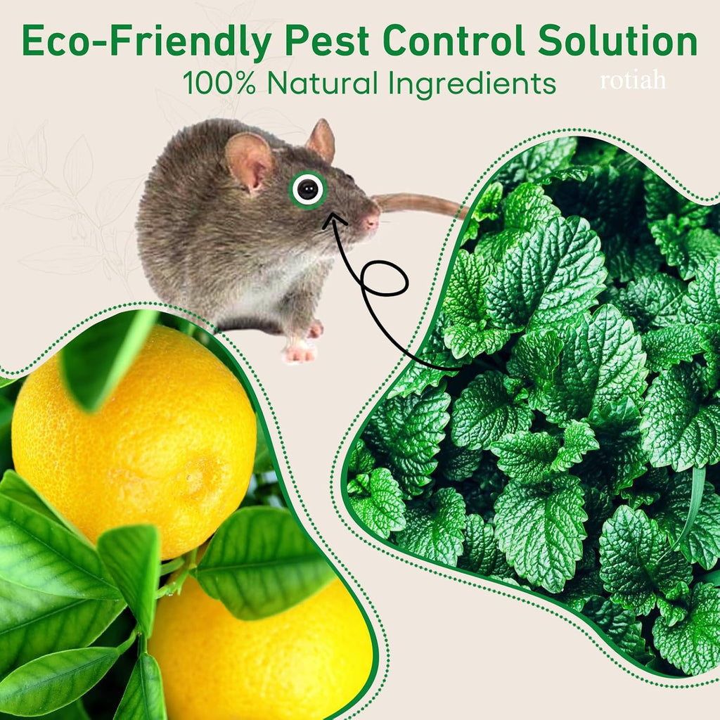 Pest Rodent Repellent, 24 Pack Peppermint Oil Repellent for Mouse Rats Spider Roach Ant Squirrel Pest Control Indoor