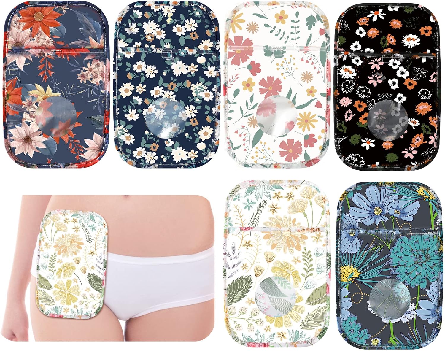 6 Pcs Ostomy Bag Covers for Women Men, Waterproof Shower Cover