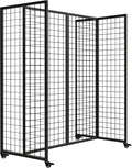 Grid Wall Panels, Grid Wall with Wheels,4x5.5Ft Gridwall Panel Display Stand,Sturdy Art Display Panels, Grid Display