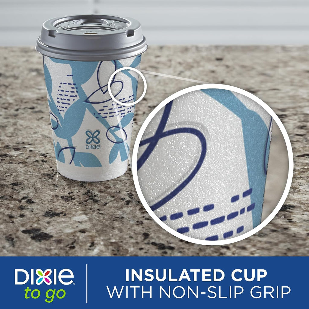 To Go Disposable Coffee Cups With Lids, 12 oz Paper Cups, 156 Ct