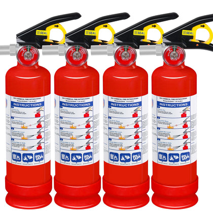 4-Pack ABC Dry Chemical Fire Extinguisher, 2.5 lb 1A:10B:C Fire Extinguisher for Home, Business, Boat, Truck, Quick