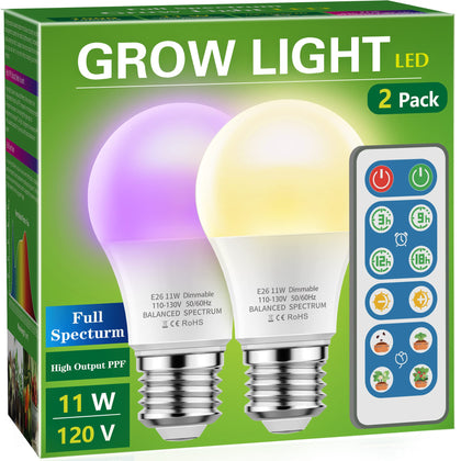 Grow Light Bulbs for Indoor Plants,4 Full Spectrum Growth Modes