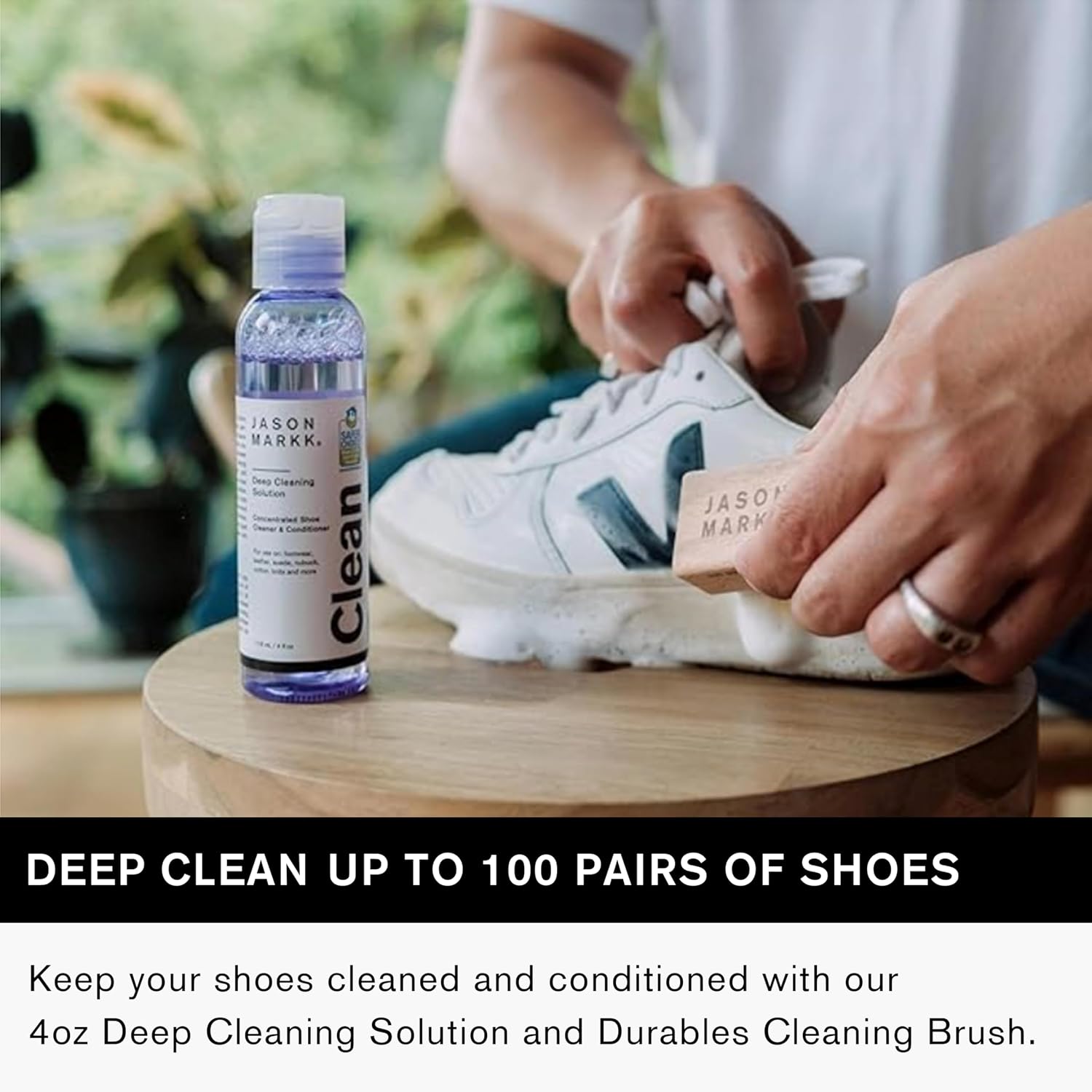 Essential Kit, Shoe Cleaner, 2-Piece Set, Deep Cleaning Solution & Durables Brush, Sneaker Care, Ideal for Footwear