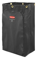 Cleaning Cart Vinyl Bag, Black, 24-Gallon