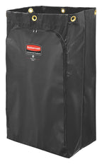 Cleaning Cart Vinyl Bag, Black, 24-Gallon
