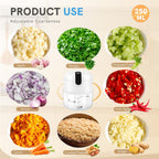 EASYSPEED Electric Garlic Chopper 1 Cup, Mini USB Charging Wireless Food Processor with 304 Stainless Steel, 3 Sharp