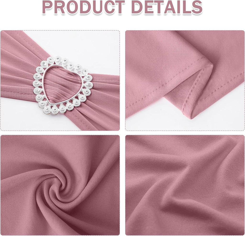 Pack of 30 Spandex Chair Sashes Bows Stretch Chair Cover Band with Buckle Slider Universal Elastic Chair Ties for