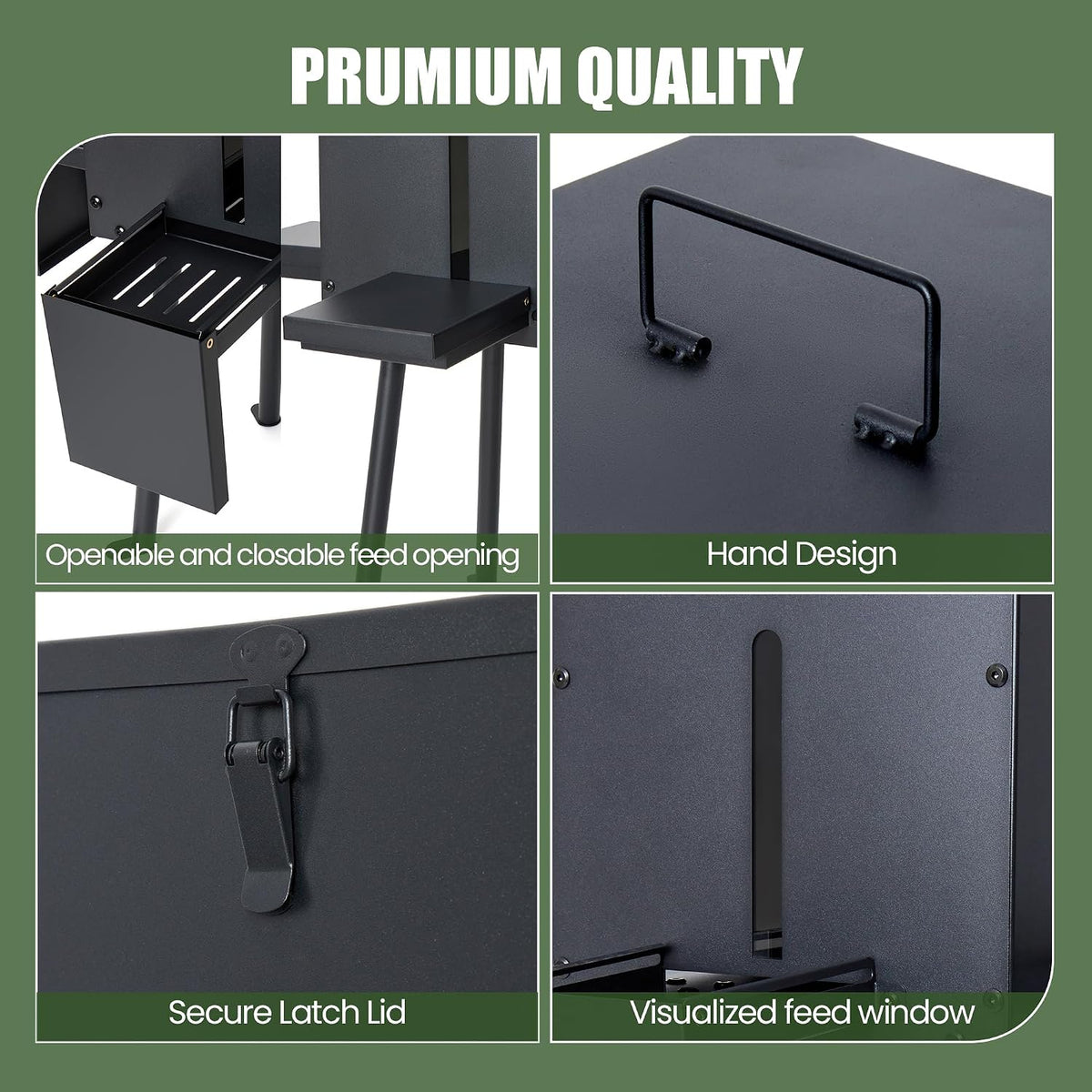 Gravity Deer Feeder with 4 Feeding Trays, Heavy - Duty Fodder Dispenser