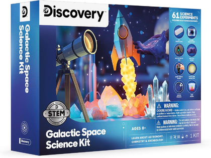 Galactic Space Science Kit – 61 Experiment STEM Lab for Kids| Astronomy & Chemistry Activity Set| Includes DIY
