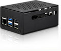 iUniker Metal Case Compatible with Raspberry Pi 5, Aluminum Pi 5 Case with Space for Active Cooler, M.2 NVMe HAT & POE HAT, GPIO Side Access, Vented Enclosure (Only Include Case)