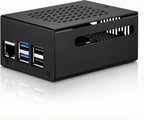 iUniker Metal Case Compatible with Raspberry Pi 5, Aluminum Pi 5 Case with Space for Active Cooler, M.2 NVMe HAT & POE HAT, GPIO Side Access, Vented Enclosure (Only Include Case)