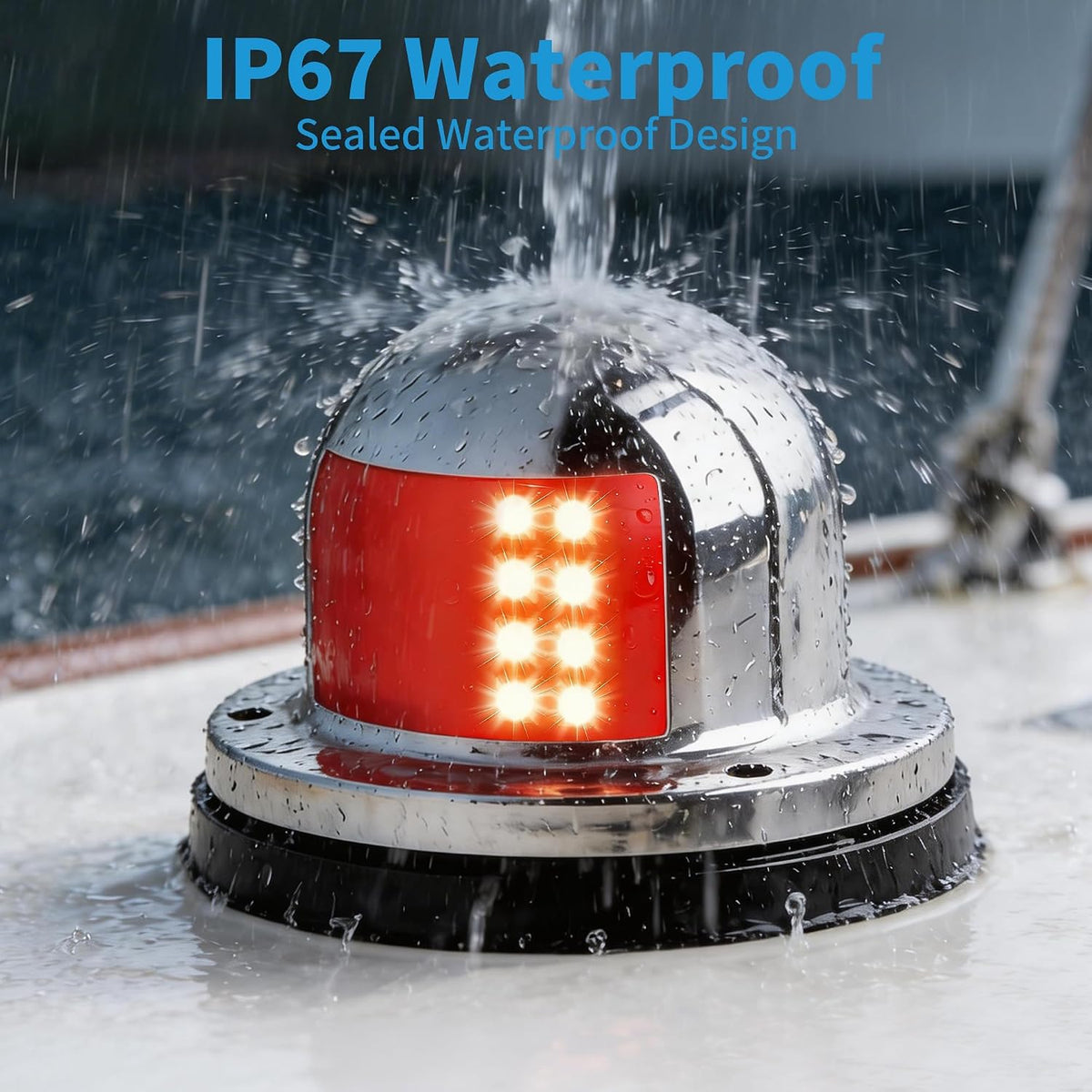 Obcursco Boat Navigation Lights, LED Red and Green Deck Mount Light