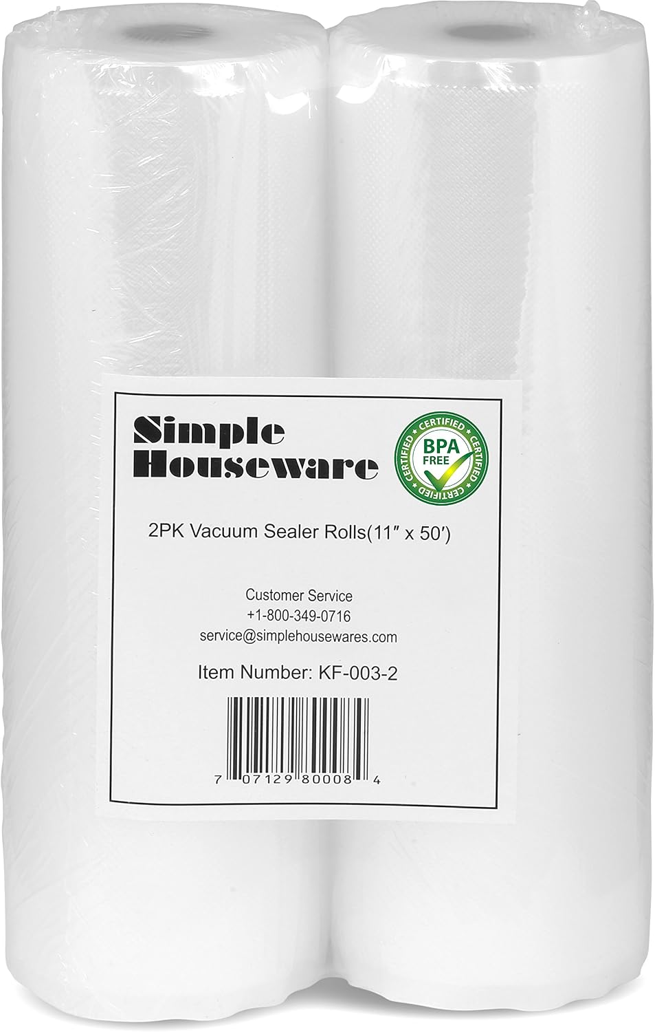 11"x50' Vacuum Sealer Bags Sous Vide Roll, BPA Free 2-Pack