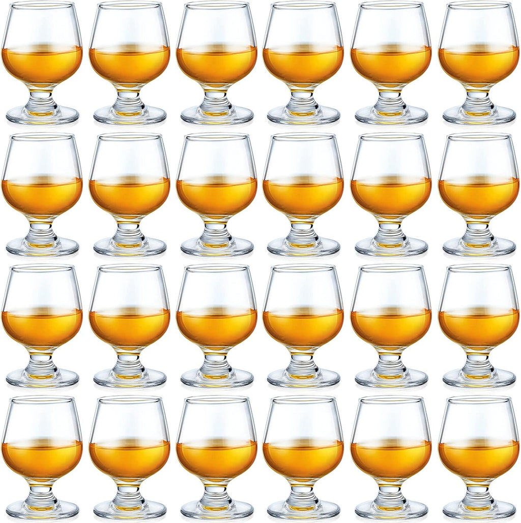 24 Pcs Shot Glasses Cognac Snifter Small Brandy for Tasting, 3.5oz