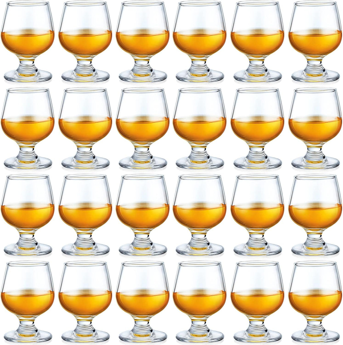 24 Pcs Shot Glasses Cognac Snifter Small Brandy for Tasting, 3.5oz