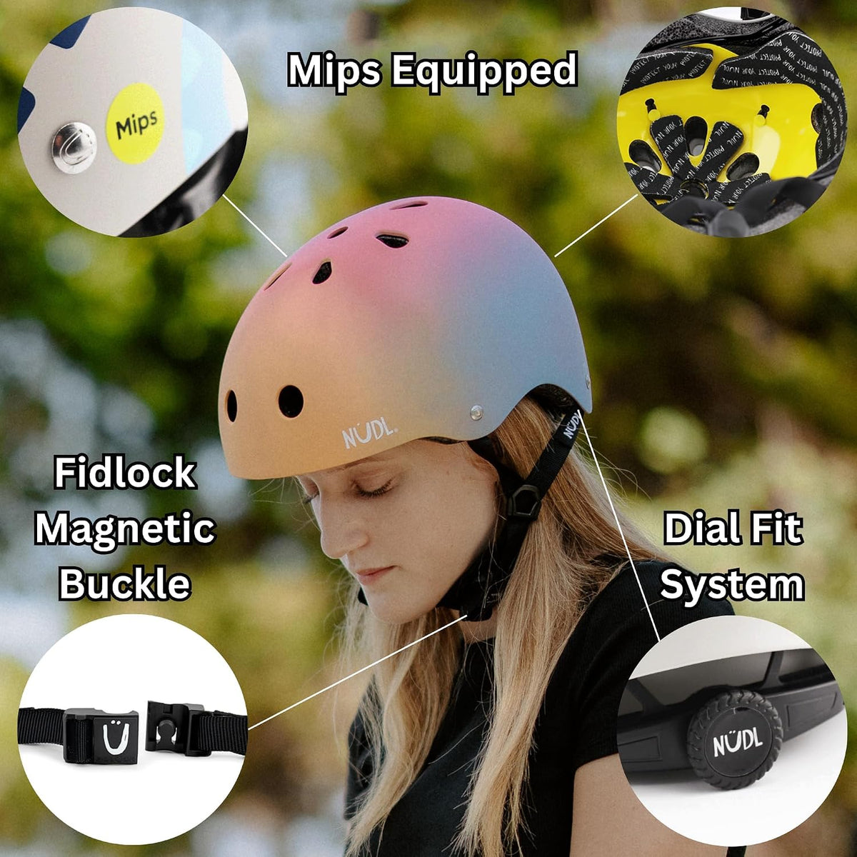 Youth Kids MIPS Bike Helmet for Boys, Girls, Teens & Children Ages 3-16, 11 Vents, No Pinch Fidlock Buckle, for