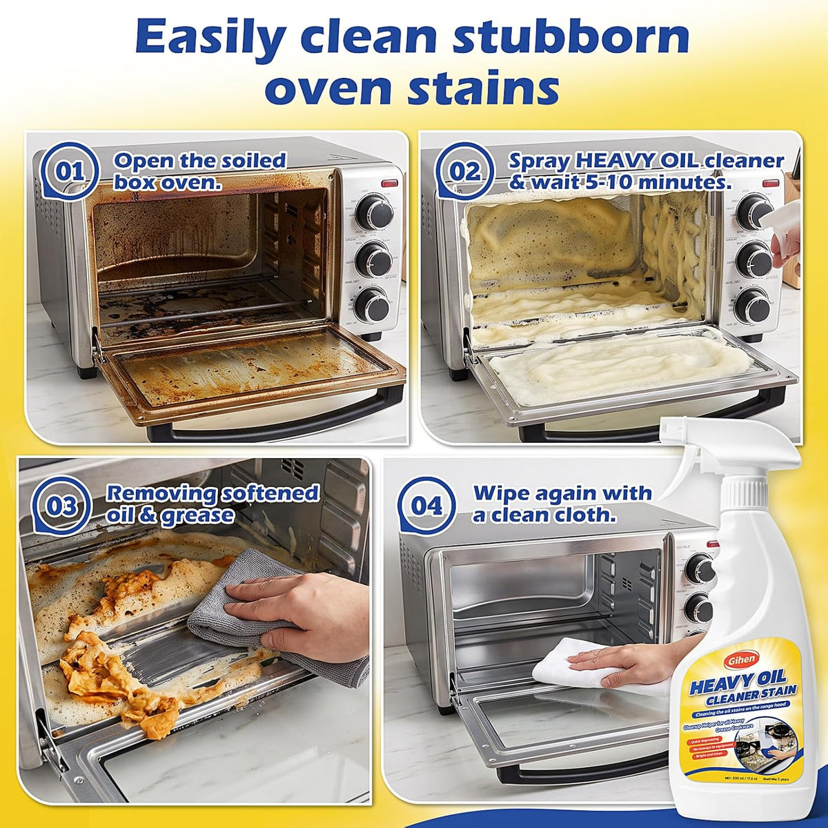 Heavy‑Duty Oil Degreaser Cleaner for Pan Bottoms, Oven, Stove, Range Hood