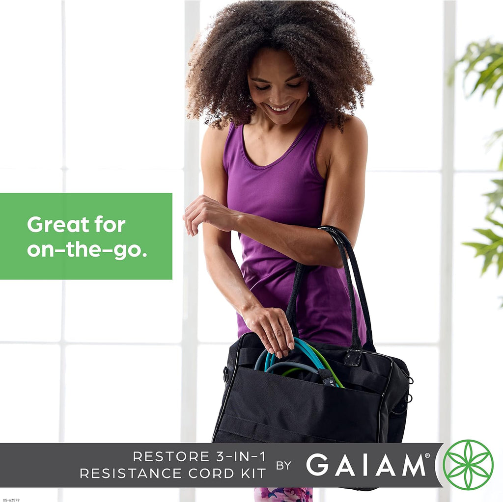 3-in-1 Resistance Band Kit with Comfort-Grip Handles and Interchangeable Strength Bands for High Intensity Training