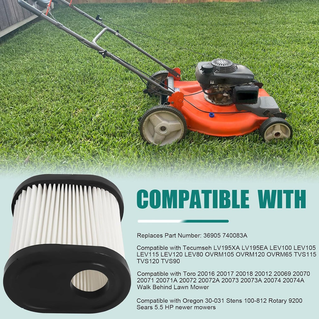 Podoy 36905 Air Filter 5 Pack Compatible with Tecumseh Toro Lawn Mower