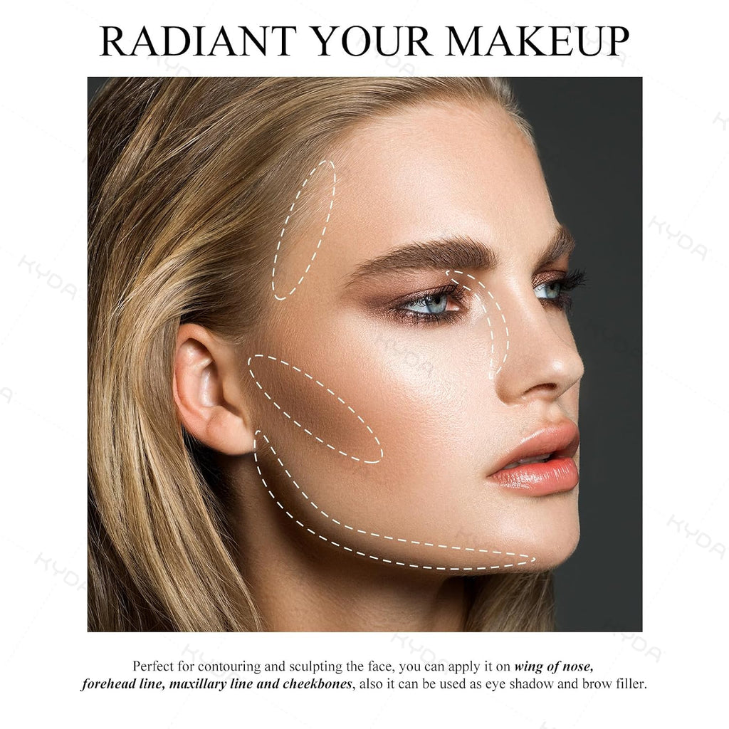 Face Sculpting Contour Palette, Smooth Matte Contour Pressed Powder, Ultra-fine Lightweight, Easy to Blend, Multiuse