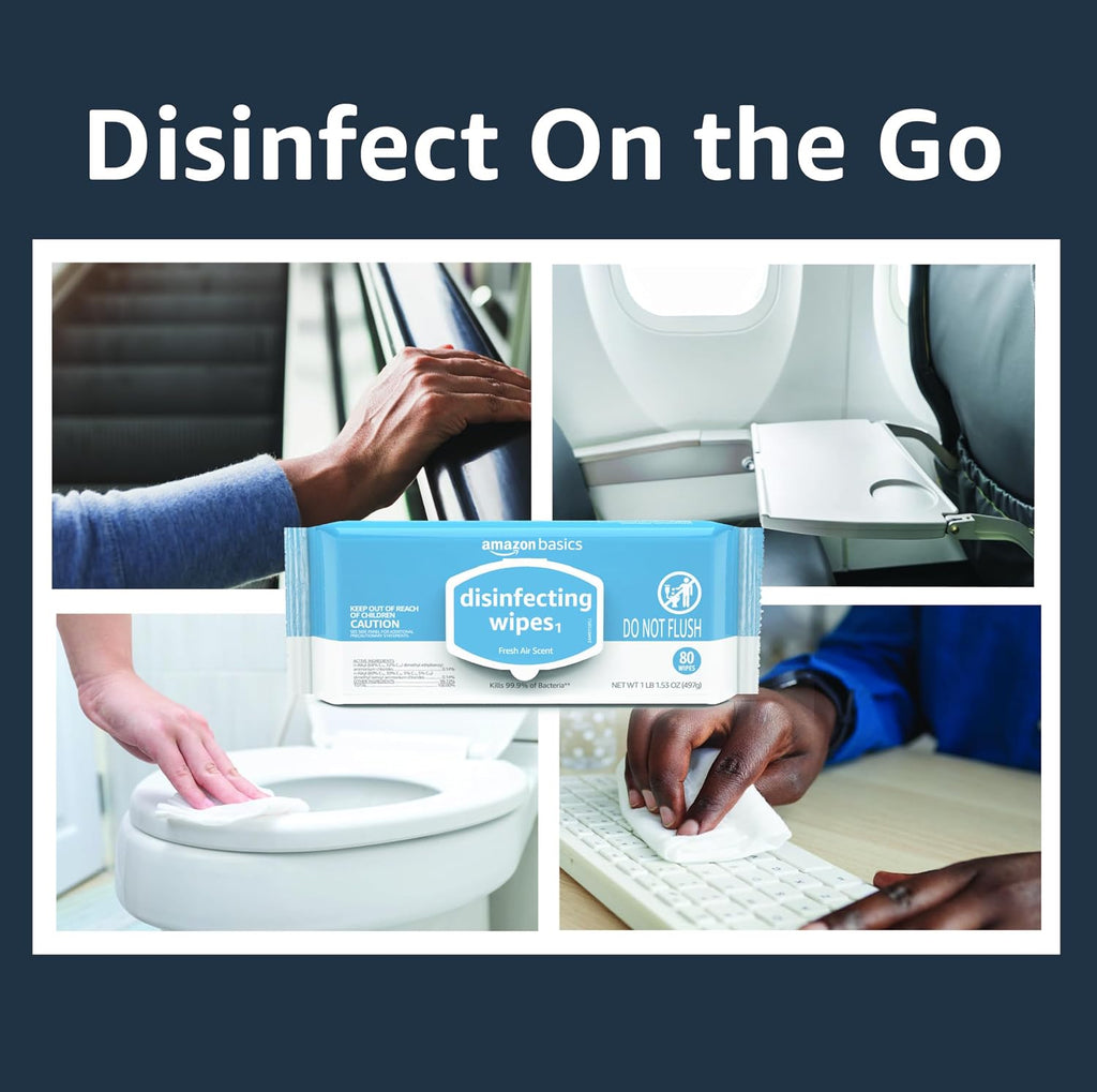Disinfecting Wipes, Lemon & Fresh Air Scent, Multi-Surface, Sanitizes/Cleans/Disinfects/Deodorizes, Strong &
