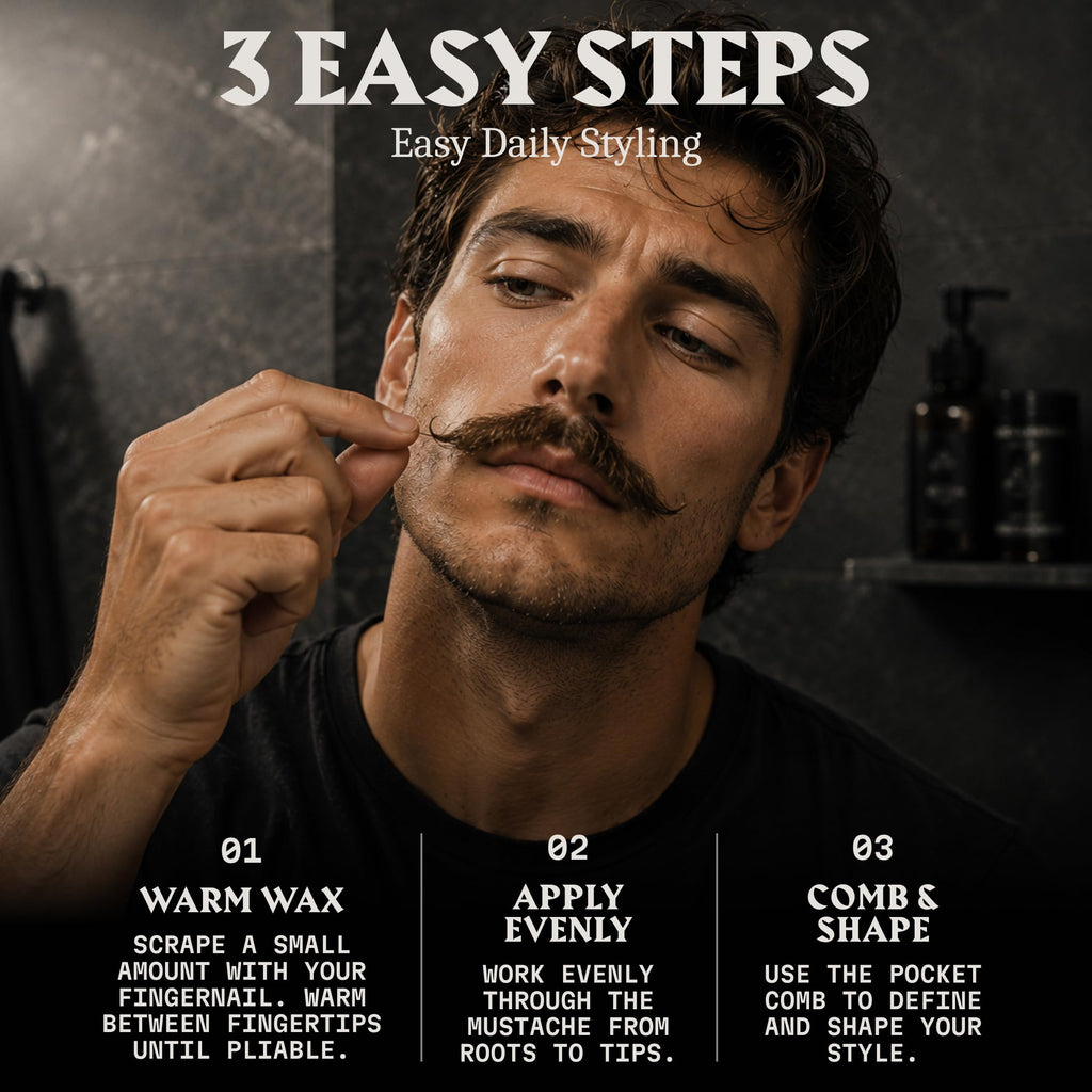 Mustache Wax Kit with Comb - 2 Oz, Bergamot Thunder