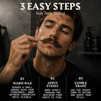 Mustache Wax Kit with Comb - 2 Oz, Bergamot Thunder