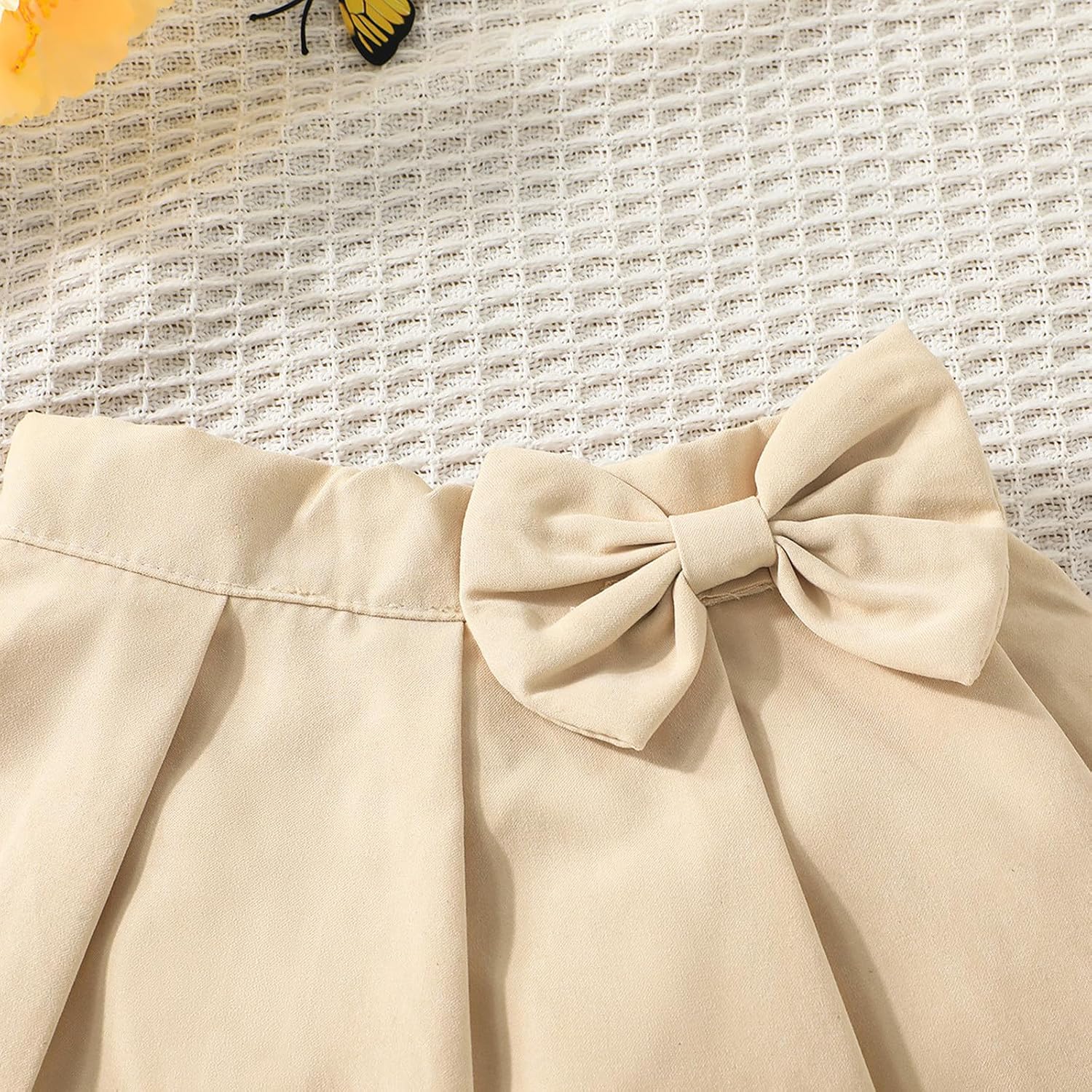 Newborn Baby Girls' Uniform Bow Pleated Skort Summer Casual Cute Y2k Skirts | Newborn Baby Uniform Bow Pleated Skort