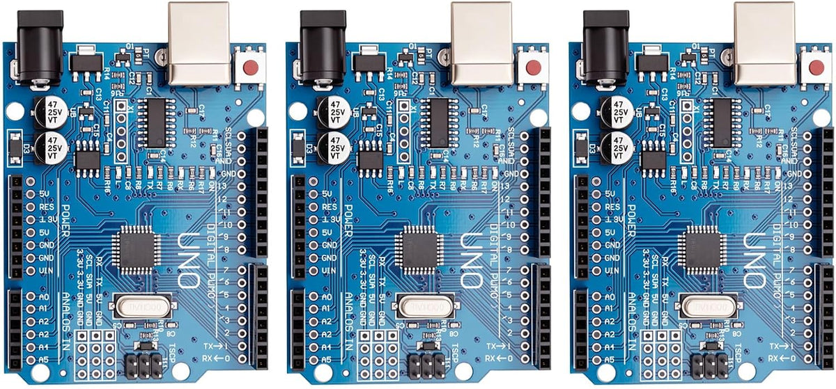 3-Pack Arduino UNO R3 Board, ATmega328P, 16MHz