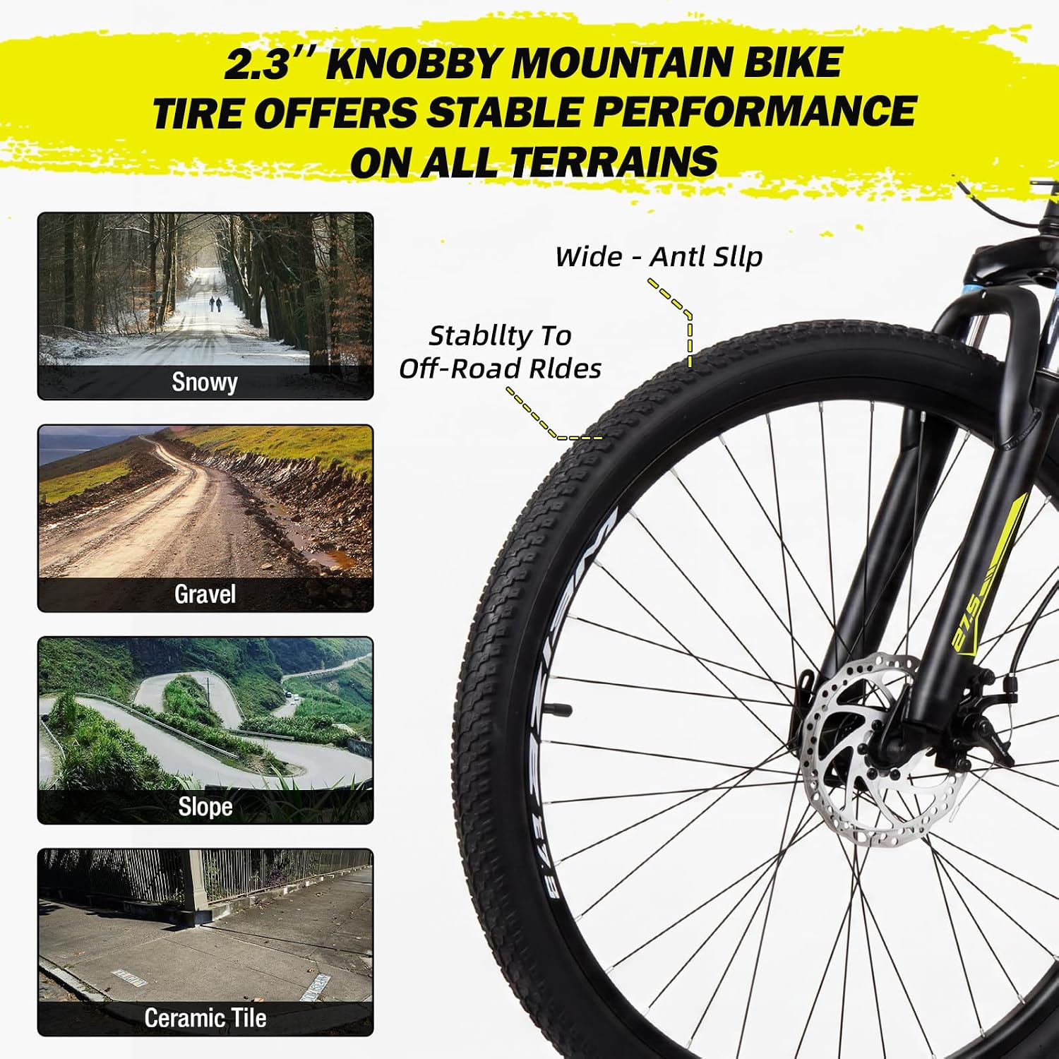 Mountain Bike, 26/27.5-Inch Adult Bike, 21-Speed Rear Disc Brake, Lightweight Aluminum Frame for Men and Women