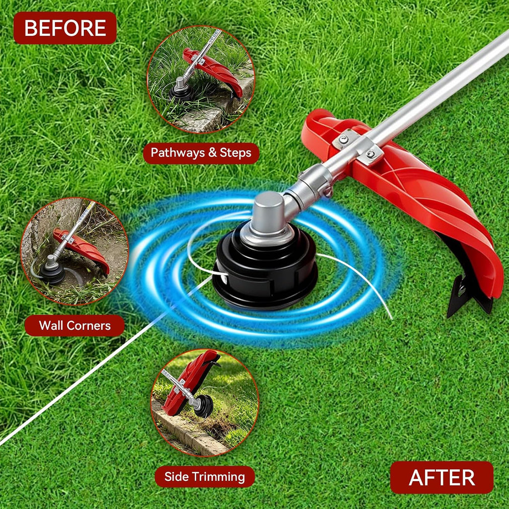 51.7CC 2-Cycle Gas Weed Wacker, Weed Eater & Brush Cutter, 4-in-1 Straight Shaft Gas Powered String Trimmer with
