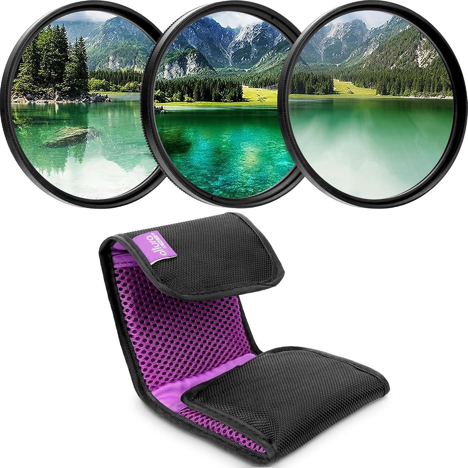 95mm Camera Lens Filter Kit, UV, Polarizing & ND with Case | Polarized Filter Compatible with Canon, Nikon, Sony