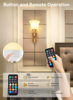 E26 Rechargeable Light Bulbs with Remote and Timer, 2 Pack