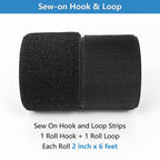Sew On Hook and Loop Strips, Strong Grip, 2'' x 6'