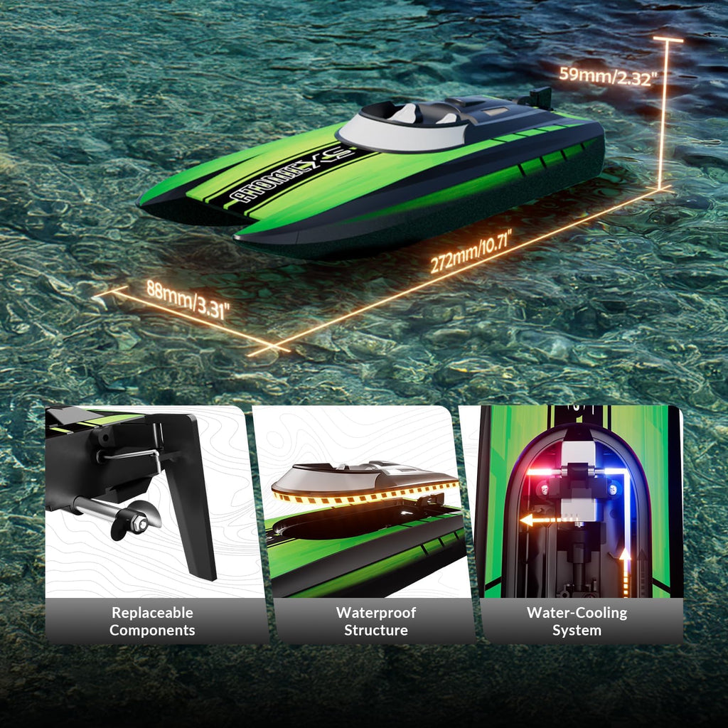 VOLANTXRC RC Boat, High Speed Remote Control Boat for Beginners | AtomicXS, 30+MPH