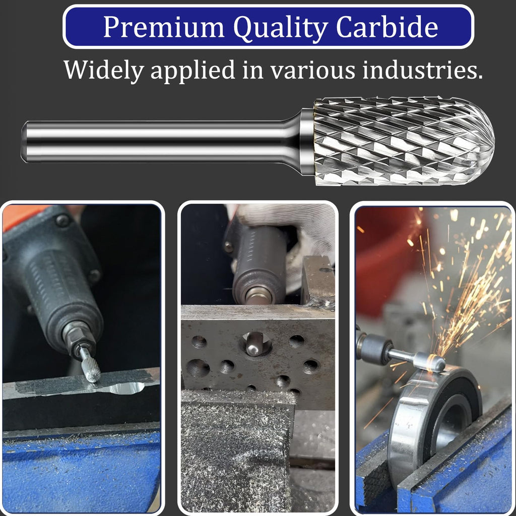OSIDU Tungsten Carbide Rotary Burr Bit 1/4" Shank SC-3 Die Grinder Bits