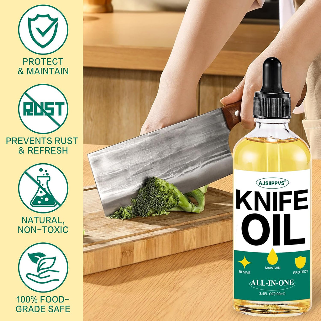 Knife Blade Oil Rust Eraser Kit,6 PCS Include Knife Sharpener,Refillable Spray Bottle for Preventing Rust,Maintenance