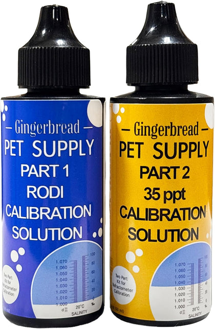 Aquarium Refractometer Calibration Solution Kit – RO/DI Water & Calibrated Saltwater – 2 x 2oz Bottles