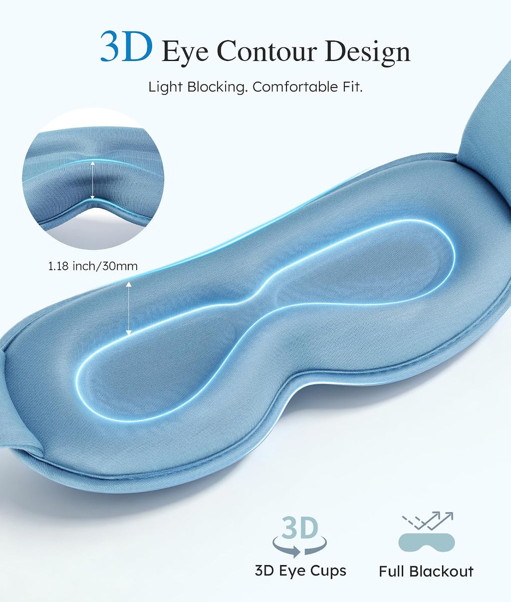 Aromatherapy Sleep Mask Essential Oil Diffuser 3D Blackout Design | Wood Diffuser with Lavender, Fir, Geranium Oils