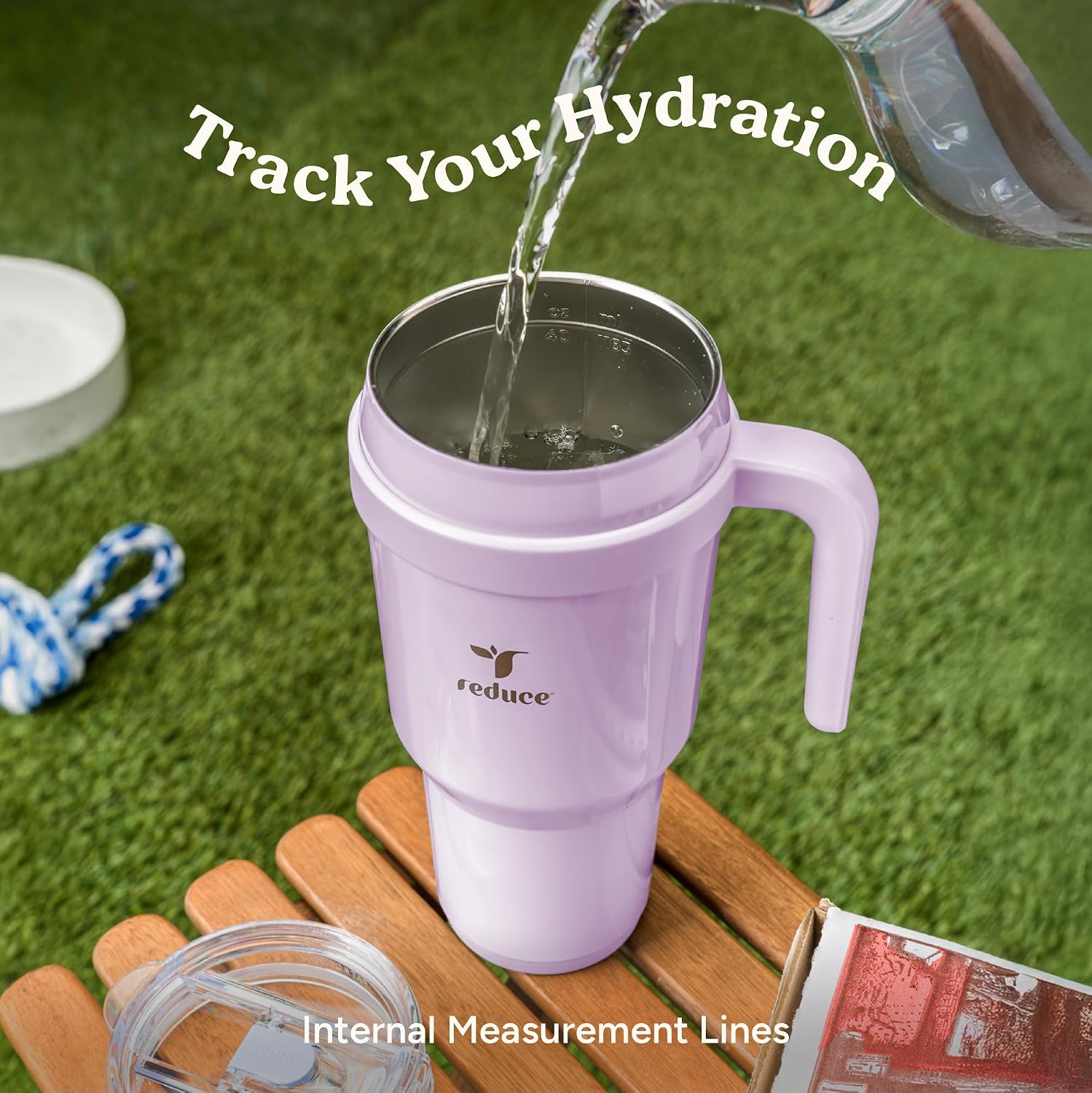 40 oz Stainless Steel Tumbler with Handle - Dual-Wall Vacuum Insulated Travel Mug, Sweat-Proof Lid & Reusable Straw