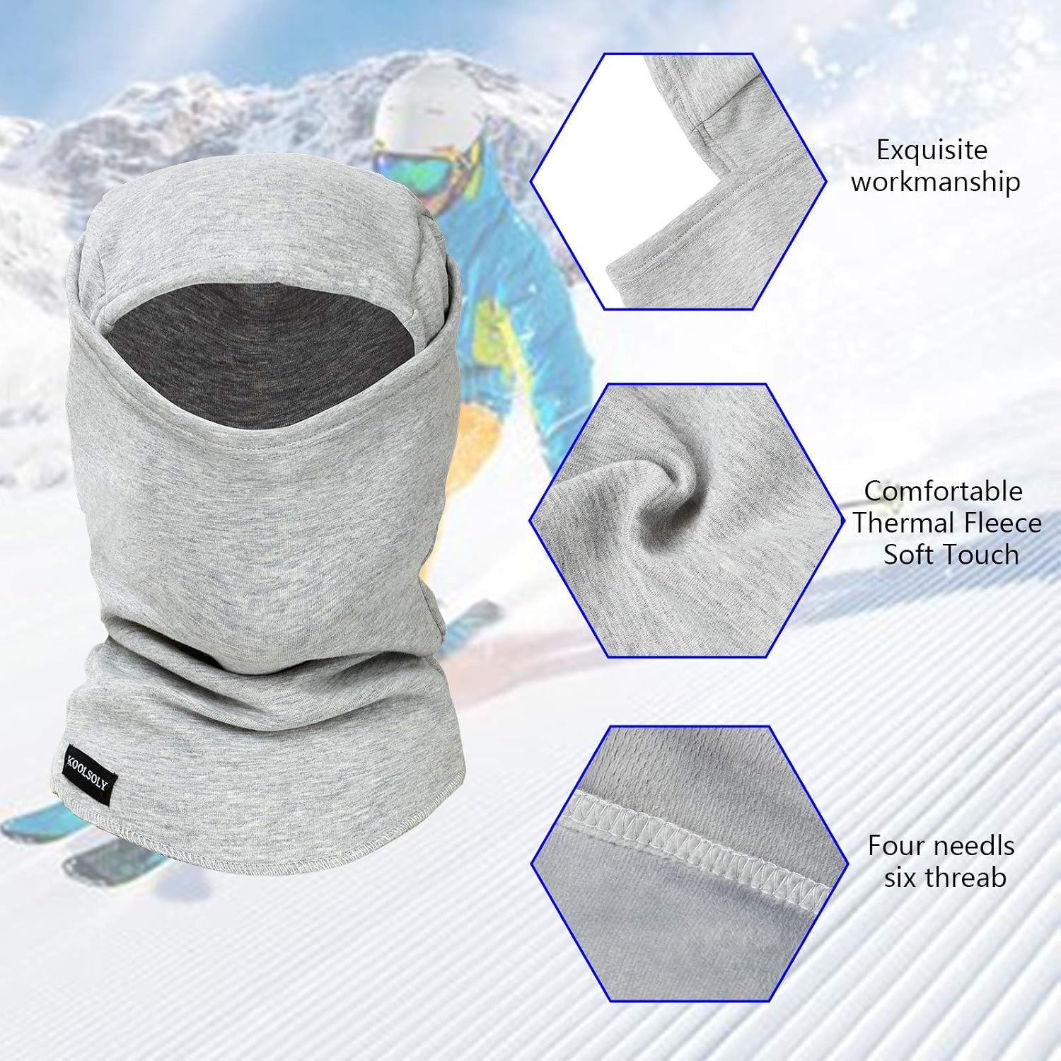 Ski Mask Balaclava Cold Weather Warm and Fleece Face Mask Neck Warmer Full Face Mask for Men&Women