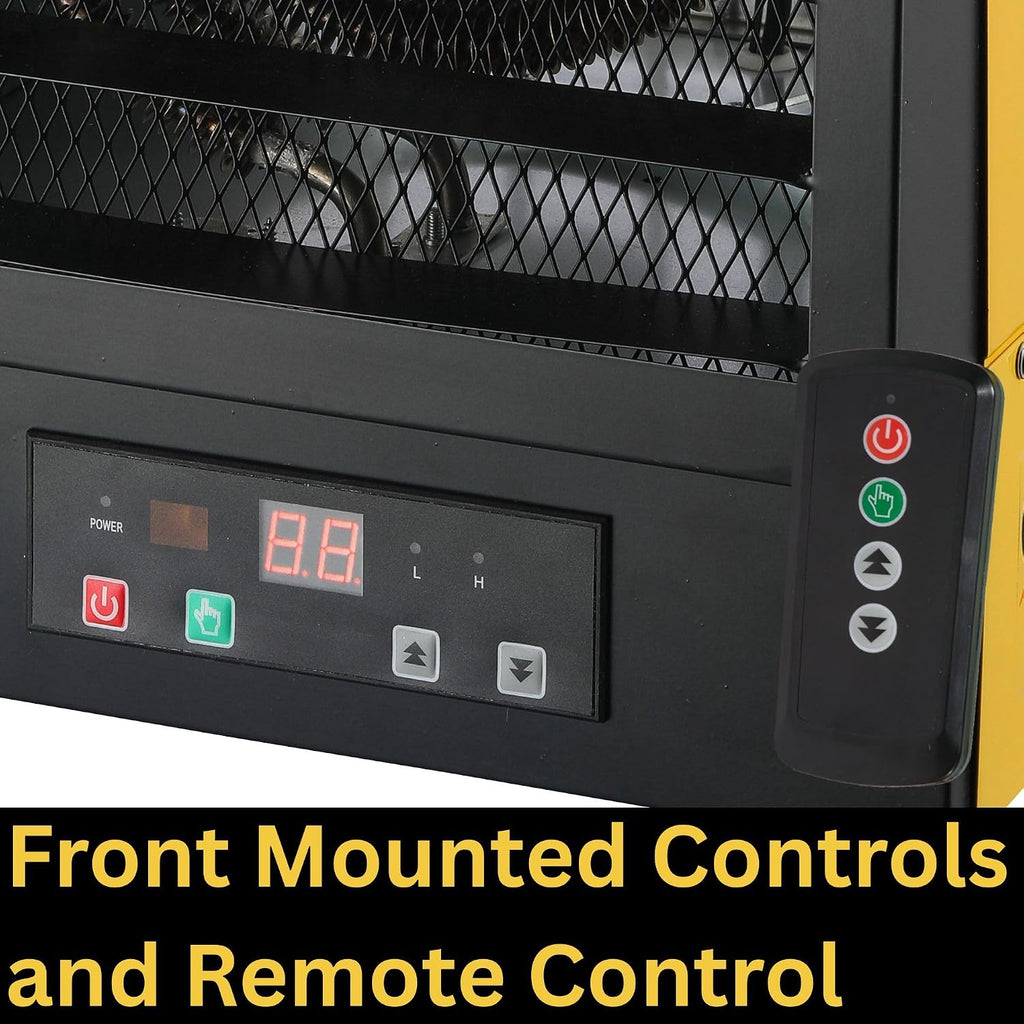 EWH5510 Electric Forced Air Heater with Remote Control 17,060 Btu, Yellow, Large | NO PLUG Hardwired Install