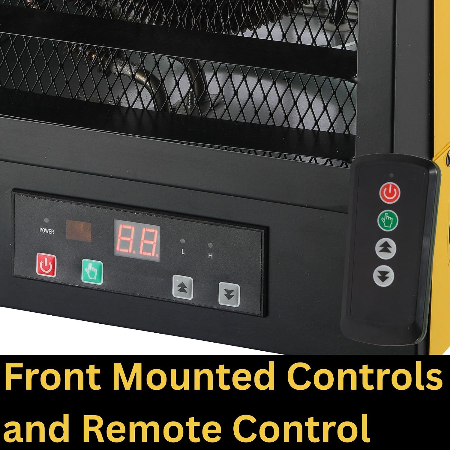 EWH5510 Electric Forced Air Heater with Remote Control 17,060 Btu, Yellow, Large | NO PLUG Hardwired Install