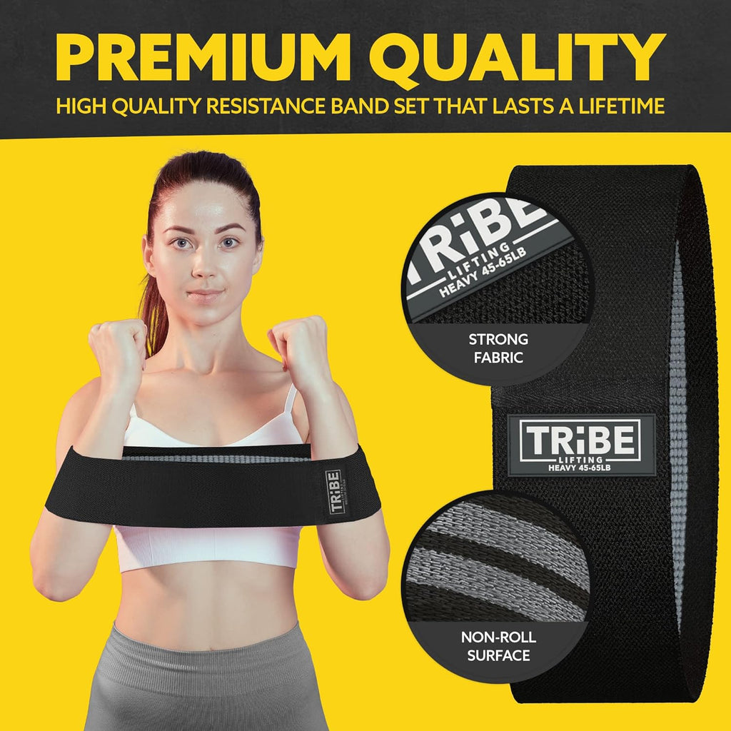 Resistance Bands for Working Out - 3 Pack Fabric Workout Bands for Women and Men - Booty Bands for Legs and Glute