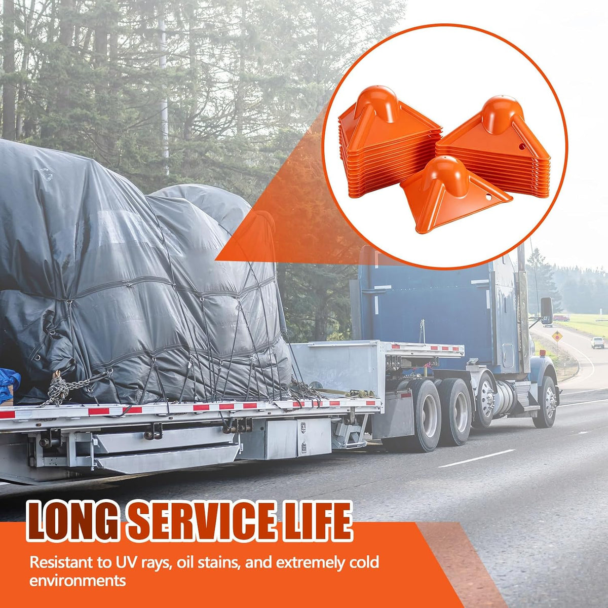 24 Pack Corner Edge Protectors, Triangular Cargo Load Guards, Orange