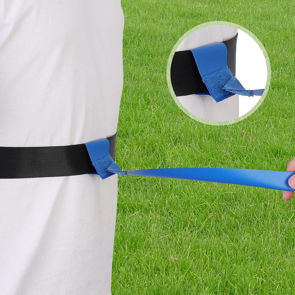 Flag Football Belts,2 Pack Adjustable Flag Football Set with Double Stainless Steel D-Ring Belt and 6 Flags for