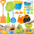 Collapsible Beach Sand Toys for Kids, Sandbox Toys Summer Travel Essentials | Includes Bucket, Sand Shovel, Beach