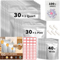Mylar Bags with Oxygen Absorbers for Food Storage, 100cc, 100 PCS | 100cc absorbers + 3-size Mylar bags