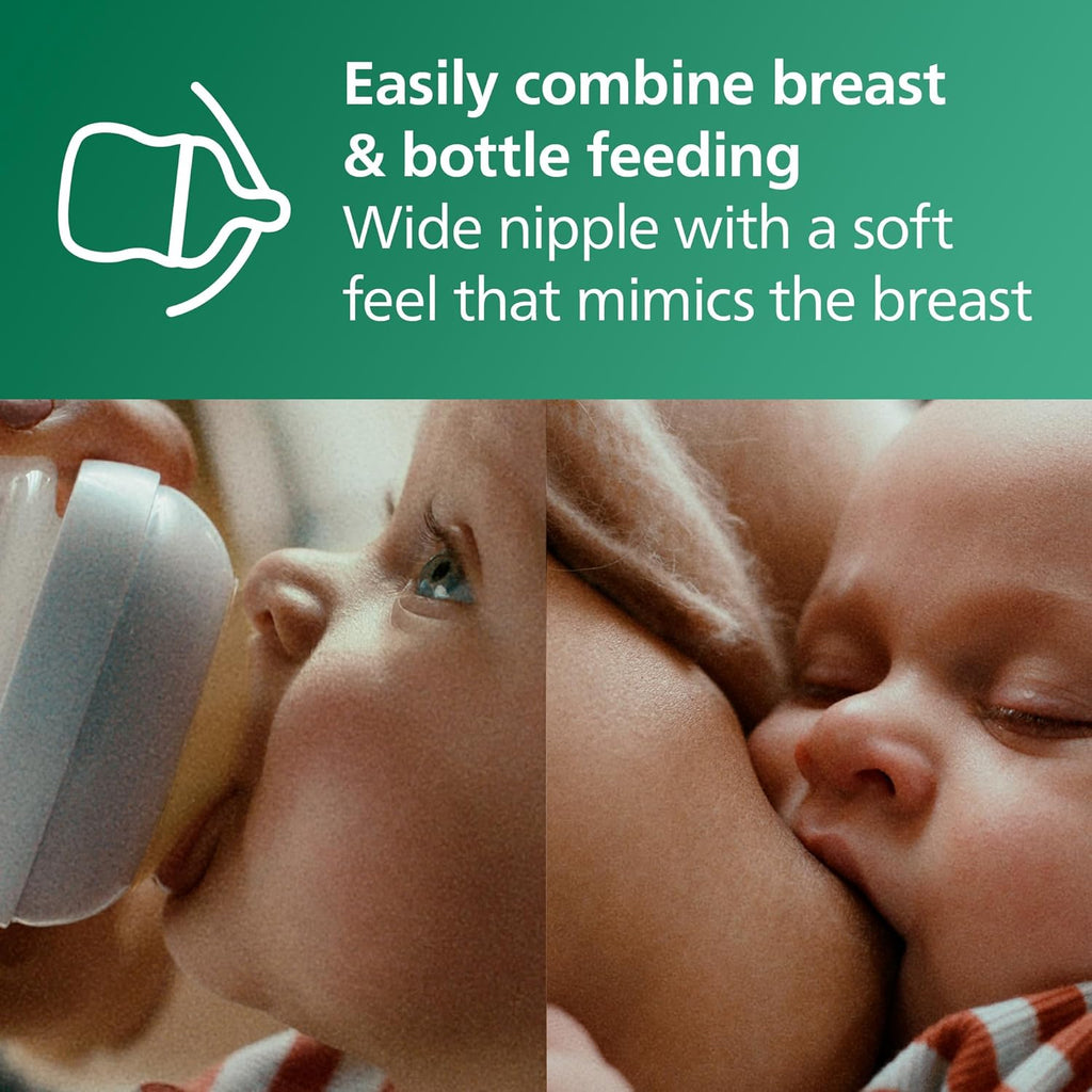 Natural Glass Baby Bottles with Natural Response Nipples (Slow Flow, Flow 2), 4oz, 4-Pack, SCY910/04